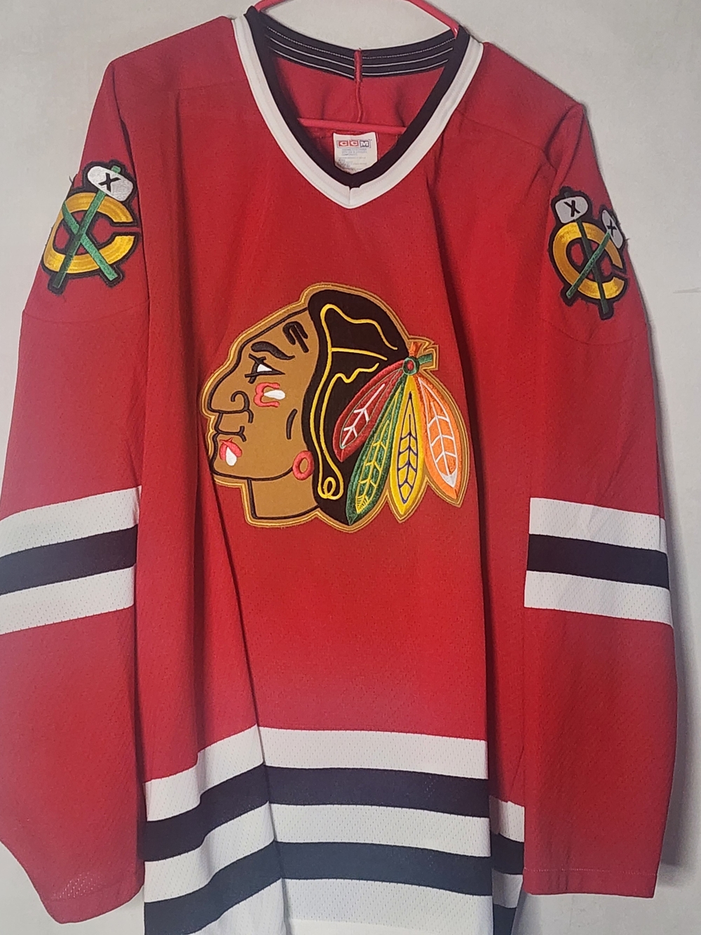 CCM Red Black White Men’s Hockey Sweater Jersey